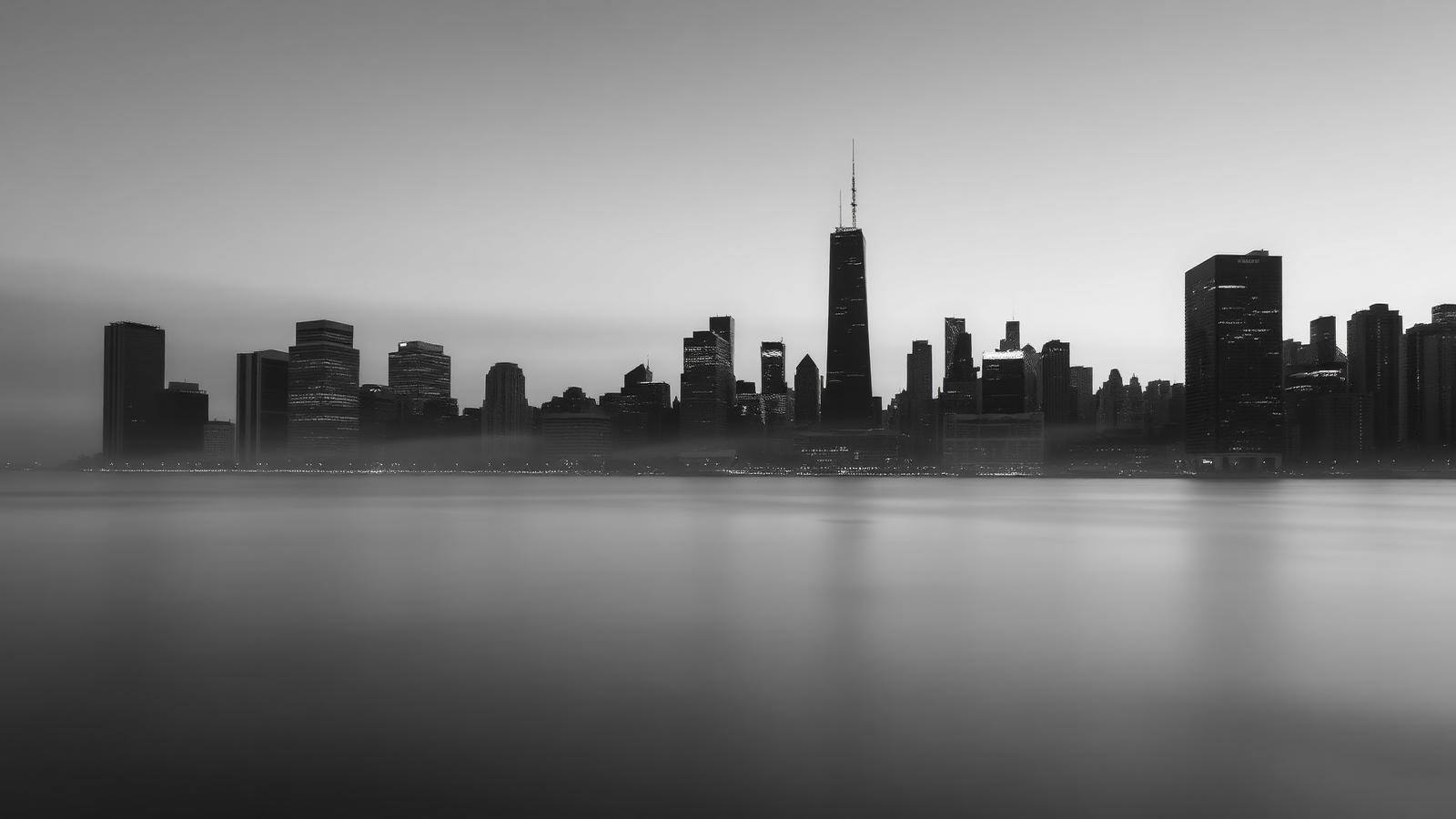 The Chicago skyline at dawn